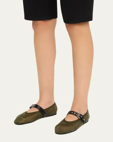 Miu Miu Mesh Buckle Mary-Jane Ballerina Flats | Thumbnail 5 Miu Miu Mesh Buckle Mary-Jane Ballerina Flats | Thumbnail 5