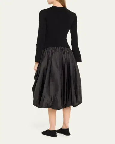 SIMKHAI Kenlie Long-Sleeve Bubble Midi Dress | Thumbnail 3 SIMKHAI Kenlie Long-Sleeve Bubble Midi Dress | Thumbnail 3
