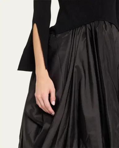 SIMKHAI Kenlie Long-Sleeve Bubble Midi Dress | Thumbnail 5 SIMKHAI Kenlie Long-Sleeve Bubble Midi Dress | Thumbnail 5