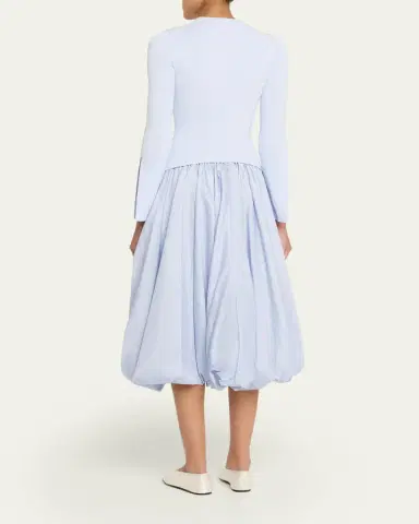 SIMKHAI Kenlie Long-Sleeve Bubble Midi Dress | Thumbnail 7 SIMKHAI Kenlie Long-Sleeve Bubble Midi Dress | Thumbnail 7