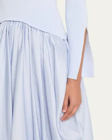 SIMKHAI Kenlie Long-Sleeve Bubble Midi Dress | Thumbnail 9 SIMKHAI Kenlie Long-Sleeve Bubble Midi Dress | Thumbnail 9