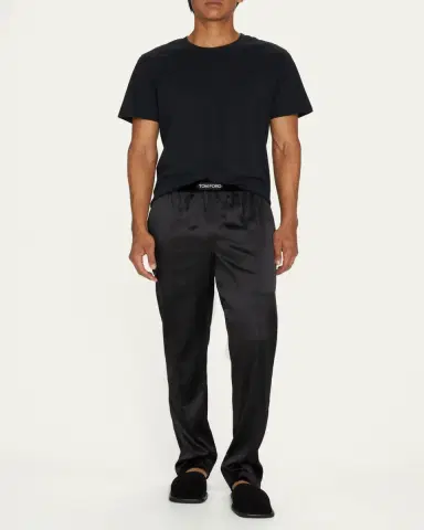 Tom Ford Men's Silk Logo Pajama Pants | Thumbnail 2 Tom Ford Men's Silk Logo Pajama Pants | Thumbnail 2