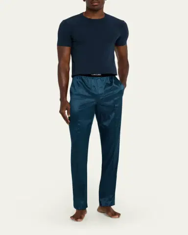 Tom Ford Men's Silk Logo Pajama Pants | Thumbnail 6 Tom Ford Men's Silk Logo Pajama Pants | Thumbnail 6