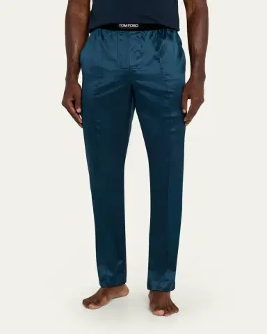 Tom Ford Men's Silk Logo Pajama Pants | Thumbnail 8 Tom Ford Men's Silk Logo Pajama Pants | Thumbnail 8