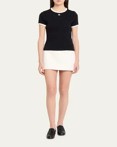 Courrèges Signature Contrast T-Shirt | Thumbnail 2 Courrèges Signature Contrast T-Shirt | Thumbnail 2