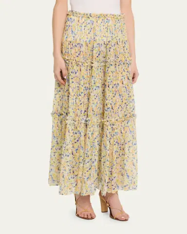 Ulla Johnson Virginie Floral Silk Chiffon Midi Skirt | Thumbnail 4 Ulla Johnson Virginie Floral Silk Chiffon Midi Skirt | Thumbnail 4