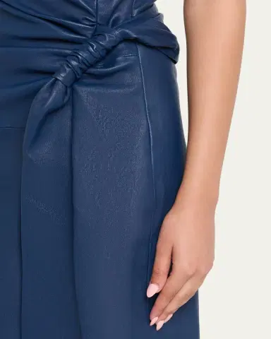 Simkhai Lyle Draped Leather Dress | Thumbnail 5 Simkhai Lyle Draped Leather Dress | Thumbnail 5