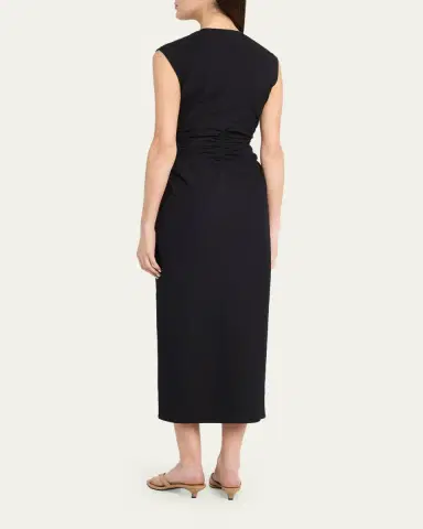 Veronica Beard Marisabel Cutout Crepe Midi Dress | Thumbnail 3 Veronica Beard Marisabel Cutout Crepe Midi Dress | Thumbnail 3