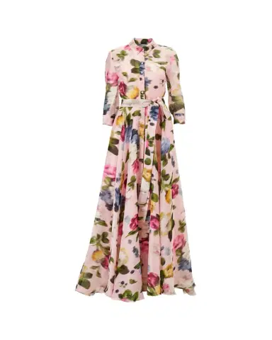 Carolina Herrera Floral Silk-Linen Belted Trench Gown | Thumbnail 1 Carolina Herrera Floral Silk-Linen Belted Trench Gown | Thumbnail 1