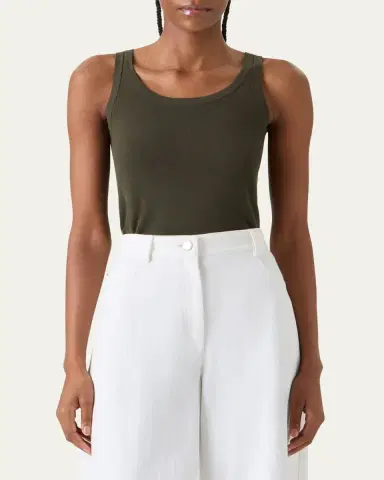 Akris punto Cotton Rib Scoop-Neck Tank Top | Thumbnail 4 Akris punto Cotton Rib Scoop-Neck Tank Top | Thumbnail 4