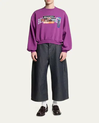Balenciaga Men's Overlapping Logo Crewneck Sweatshirt | Thumbnail 2 Balenciaga Men's Overlapping Logo Crewneck Sweatshirt | Thumbnail 2