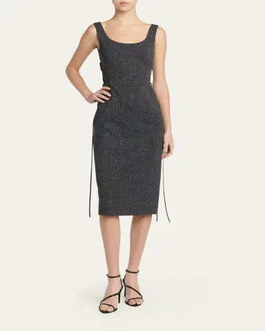 McQueen Sleeveless Laced Sheath Dress | Thumbnail 2 McQueen Sleeveless Laced Sheath Dress | Thumbnail 2