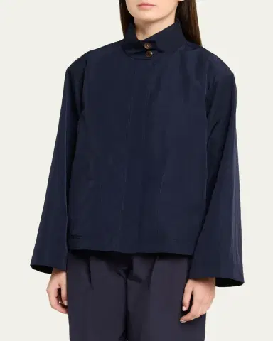 Lafayette 148 New York Funnel-Neck Cavalry Twill Jacket | Thumbnail 4 Lafayette 148 New York Funnel-Neck Cavalry Twill Jacket | Thumbnail 4