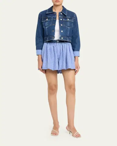 Cinq à Sept Madalyn Wide-Leg Gingham Shorts | Thumbnail 2 Cinq à Sept Madalyn Wide-Leg Gingham Shorts | Thumbnail 2