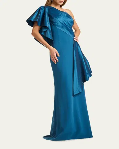 Tadashi Shoji Draped One-Shoulder Taffeta Crepe Gown | Thumbnail 2 Tadashi Shoji Draped One-Shoulder Taffeta Crepe Gown | Thumbnail 2