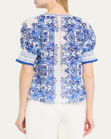 Alice + Olivia Thalia Puff-Sleeve Blouse | Thumbnail 3 Alice + Olivia Thalia Puff-Sleeve Blouse | Thumbnail 3