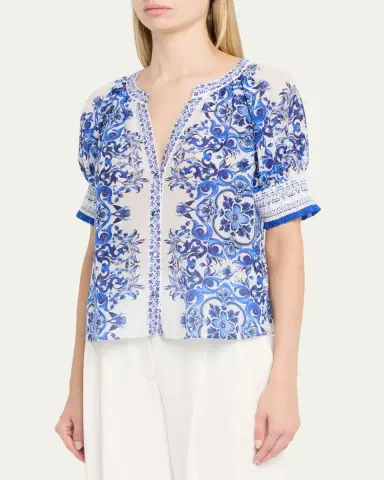 Alice + Olivia Thalia Puff-Sleeve Blouse | Thumbnail 4 Alice + Olivia Thalia Puff-Sleeve Blouse | Thumbnail 4