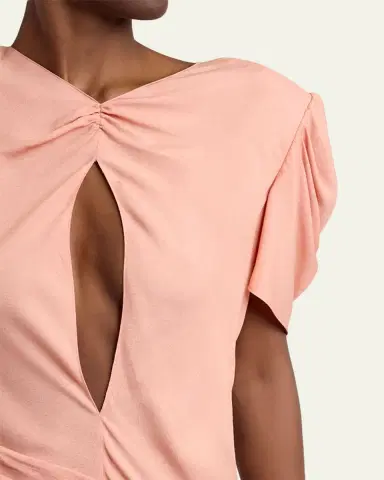 Valentino Garavani Gathered Colorblock Midi Dress | Thumbnail 5 Valentino Garavani Gathered Colorblock Midi Dress | Thumbnail 5