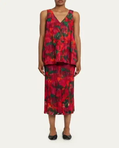 Lafayette 148 New York Abstract-Print Crinkled Cotton Midi Skirt | Thumbnail 2 Lafayette 148 New York Abstract-Print Crinkled Cotton Midi Skirt | Thumbnail 2