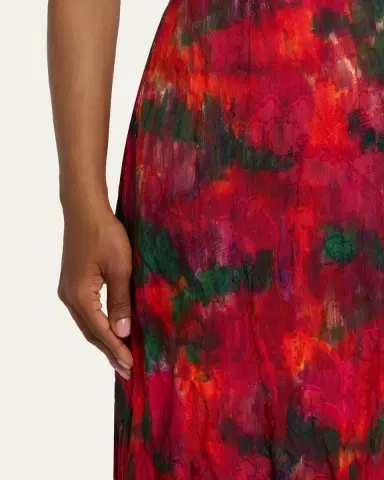 Lafayette 148 New York Abstract-Print Crinkled Cotton Midi Skirt | Thumbnail 5 Lafayette 148 New York Abstract-Print Crinkled Cotton Midi Skirt | Thumbnail 5