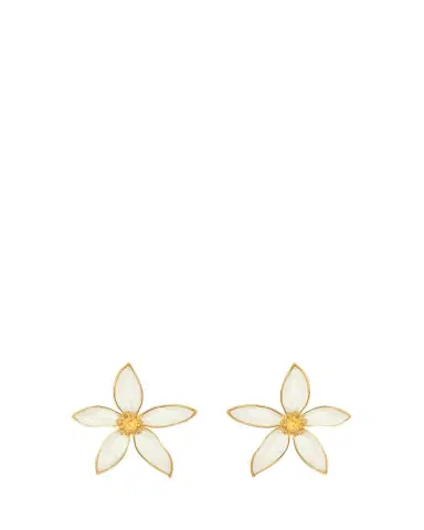 Oscar de la Renta Large Orange Blossom Clip-On Earrings | Thumbnail 1 Oscar de la Renta Large Orange Blossom Clip-On Earrings | Thumbnail 1