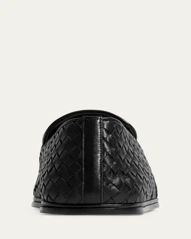 Bottega Veneta Men's Palazzo Intrecciato Leather Square-Toe Slippers | Thumbnail 3 Bottega Veneta Men's Palazzo Intrecciato Leather Square-Toe Slippers | Thumbnail 3