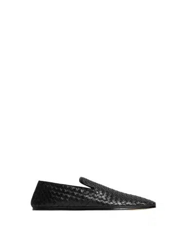 Bottega Veneta Men's Palazzo Intrecciato Leather Square-Toe Slippers | Thumbnail 1 Bottega Veneta Men's Palazzo Intrecciato Leather Square-Toe Slippers | Thumbnail 1