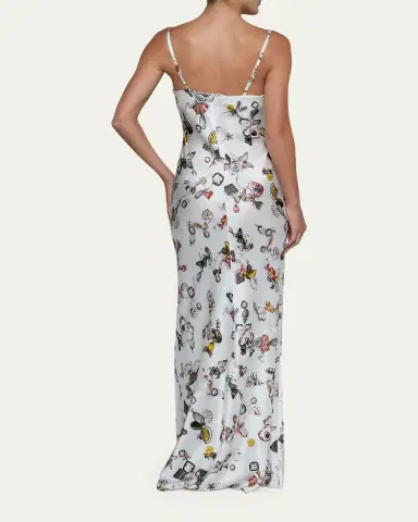 L'AGENCE Sayla Lace-Trim Silk Gown | Thumbnail 3 L'AGENCE Sayla Lace-Trim Silk Gown | Thumbnail 3