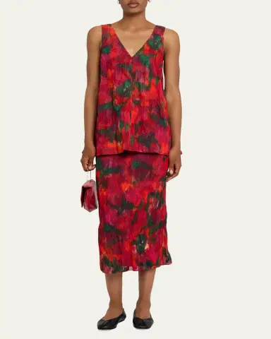 Lafayette 148 New York Sleeveless Abstract-Print Cotton Blouse | Thumbnail 2 Lafayette 148 New York Sleeveless Abstract-Print Cotton Blouse | Thumbnail 2