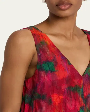 Lafayette 148 New York Sleeveless Abstract-Print Cotton Blouse | Thumbnail 5 Lafayette 148 New York Sleeveless Abstract-Print Cotton Blouse | Thumbnail 5