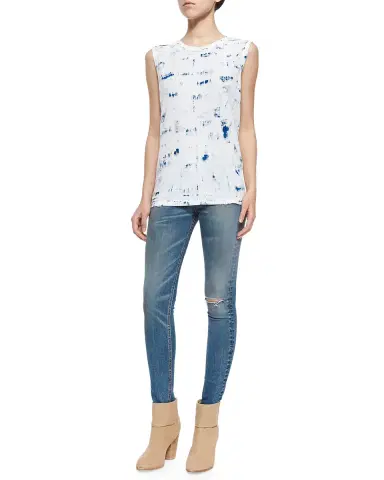 Lafayette 148 New York Sleeveless Abstract-Print Cotton Blouse | Thumbnail 6 Lafayette 148 New York Sleeveless Abstract-Print Cotton Blouse | Thumbnail 6
