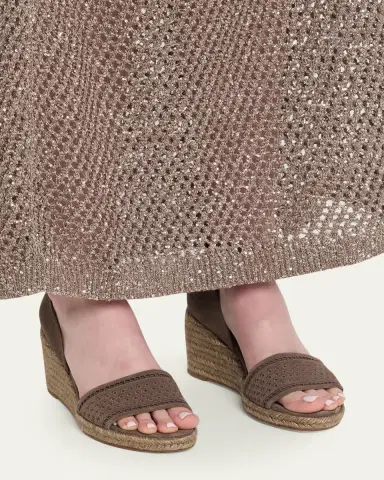 Brunello Cucinelli Suede Espadrille Wedge Sandals | Thumbnail 2 Brunello Cucinelli Suede Espadrille Wedge Sandals | Thumbnail 2