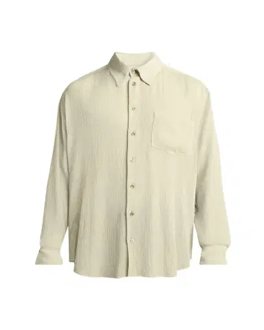 Giorgio Armani Men's Cotton and Silk Textured Button-Down Shirt | Thumbnail 1 Giorgio Armani Men's Cotton and Silk Textured Button-Down Shirt | Thumbnail 1
