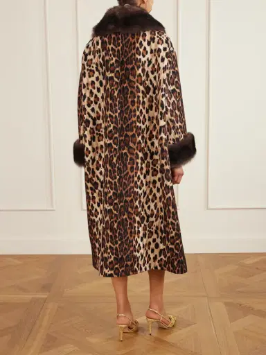 Valentino Garavani Bow-embellished Shearling-trimmed Leopard-print Wool Coat - Leopard print | Thumbnail 3 Valentino Garavani Bow-embellished Shearling-trimmed Leopard-print Wool Coat - Leopard print | Thumbnail 3