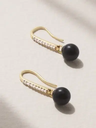 Mateo 14-karat Gold, Onyx And Diamond Earrings | Thumbnail 1 Mateo 14-karat Gold, Onyx And Diamond Earrings | Thumbnail 1