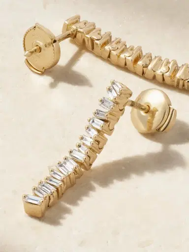 Suzanne Kalan 18-karat Gold Diamond Earrings | Thumbnail 3 Suzanne Kalan 18-karat Gold Diamond Earrings | Thumbnail 3