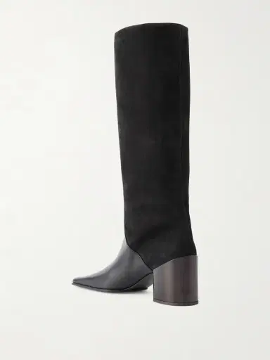 Alaïa Textured-leather And Suede Knee Boots | Thumbnail 3 Alaïa Textured-leather And Suede Knee Boots | Thumbnail 3