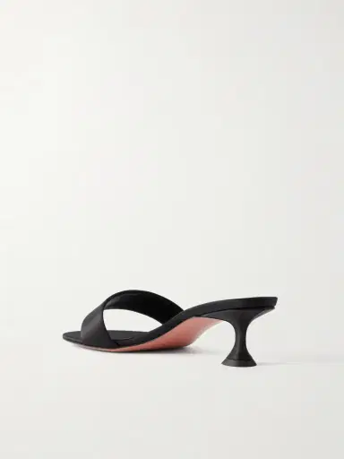 Amina Muaddi Andreea 45 Satin Mules | Thumbnail 3 Amina Muaddi Andreea 45 Satin Mules | Thumbnail 3
