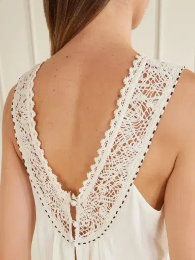 Isabel Marant Nilany Lace-trimmed Silk-crepe Playsuit - Ecru | Thumbnail 5 Isabel Marant Nilany Lace-trimmed Silk-crepe Playsuit - Ecru | Thumbnail 5