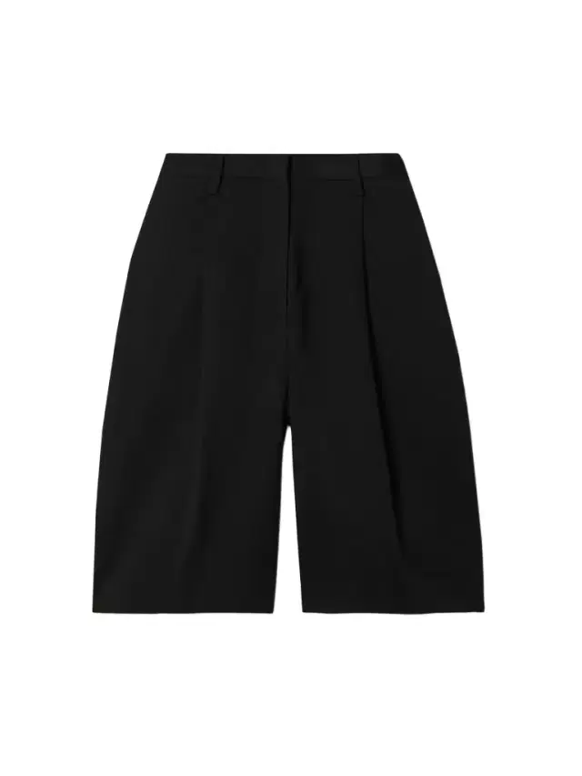 Pleated Organic Cotton-blend Twill Shorts Pleated Organic Cotton-blend Twill Shorts