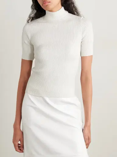 Courrèges Appliquéd Ribbed-knit Top | Thumbnail 3 Courrèges Appliquéd Ribbed-knit Top | Thumbnail 3