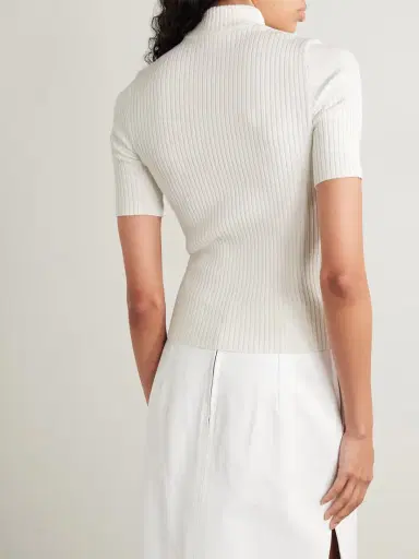 Courrèges Appliquéd Ribbed-knit Top | Thumbnail 4 Courrèges Appliquéd Ribbed-knit Top | Thumbnail 4