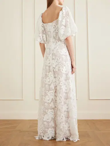 Oscar de la Renta Off-the-shoulder Embroidered Lace Gown | Thumbnail 3 Oscar de la Renta Off-the-shoulder Embroidered Lace Gown | Thumbnail 3