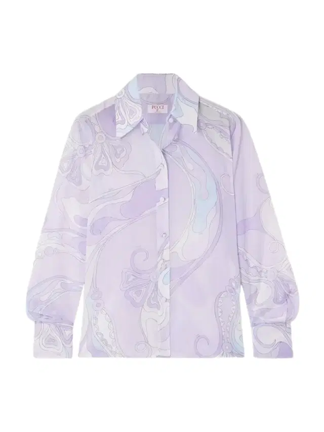 Printed Cotton Shirt - Lavender Printed Cotton Shirt - Lavender