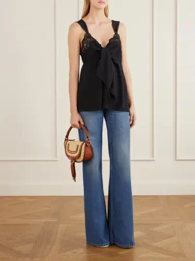 Chloé Marcie Leather-trimmed Raffia Shoulder Bag | Thumbnail 3 Chloé Marcie Leather-trimmed Raffia Shoulder Bag | Thumbnail 3