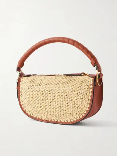 Chloé Marcie Leather-trimmed Raffia Shoulder Bag | Thumbnail 4 Chloé Marcie Leather-trimmed Raffia Shoulder Bag | Thumbnail 4