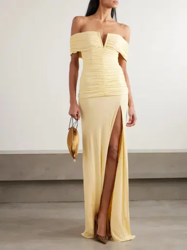 Rebecca Vallance Zaley Off-the-shoulder Ruched Jersey Gown | Thumbnail 2 Rebecca Vallance Zaley Off-the-shoulder Ruched Jersey Gown | Thumbnail 2