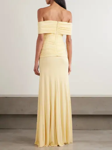 Rebecca Vallance Zaley Off-the-shoulder Ruched Jersey Gown | Thumbnail 3 Rebecca Vallance Zaley Off-the-shoulder Ruched Jersey Gown | Thumbnail 3