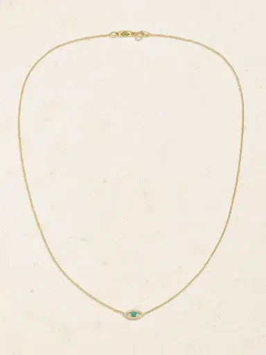 Jennifer Meyer Evil Eye Mini 18-karat Gold Diamond And Turquoise Necklace | Thumbnail 4 Jennifer Meyer Evil Eye Mini 18-karat Gold Diamond And Turquoise Necklace | Thumbnail 4
