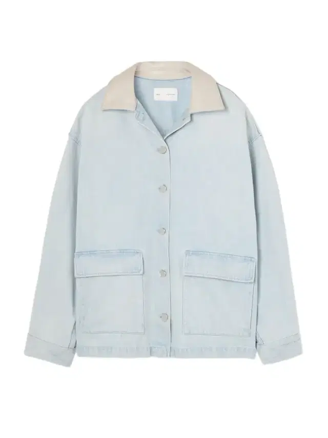 + Maria Mcmanus Oversized Leather-trimmed Denim Jacket + Maria Mcmanus Oversized Leather-trimmed Denim Jacket